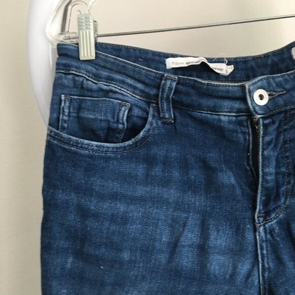 PILCRO Anthropologie Medium Wash Mid-Rise Raw Edge Step Hem Skinny Jeans - Picture 6 of 16